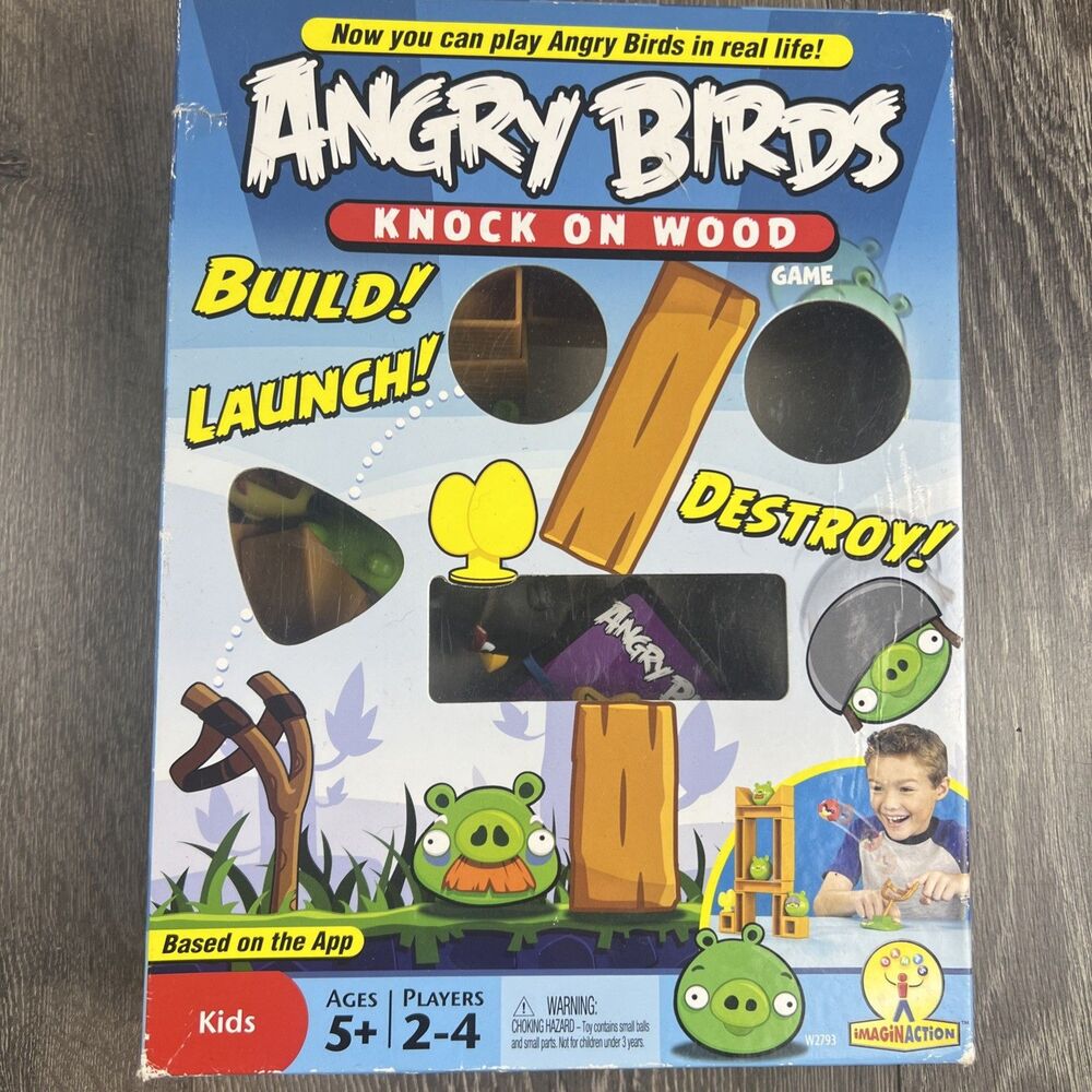 Mattel Games - Angry Birds Known On Wood Complete Game Set